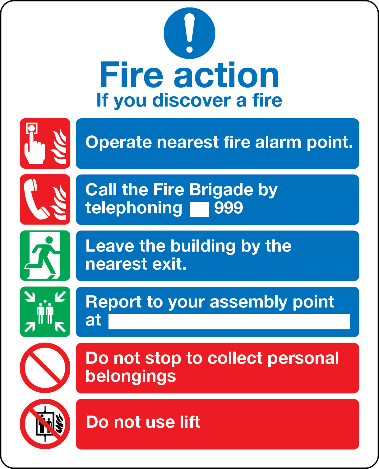 Fire protection, What to do in the event of a fire