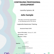 Legionella Awareness Training - Online Training Course - CPD Certified - LearnPac Systems UK -