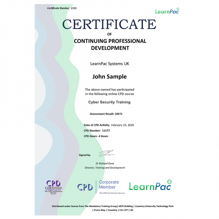 Cyber Security Training – Online Course – CPDUK Accredited