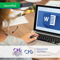 Word 2016 Expert - Online Training Course - CPD Accredited - LearnPac Systems UK -