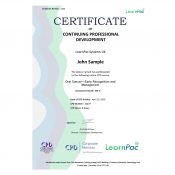 Oral Cancer - Early Recognition and Management - Online Training Course - CPD Certified - LearnPac Systems UK -