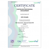 Risk Assessment - Enhanced Dental CPD Course - E-Learning Course - CDPUK Accredited - LearnPac Systems -