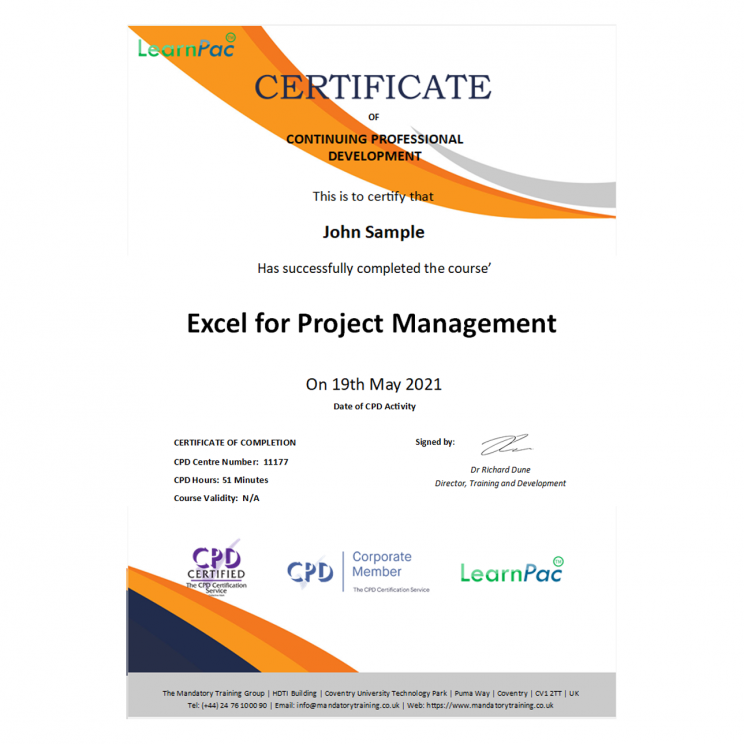 excel-for-project-management-online-training-course-cpduk-certified